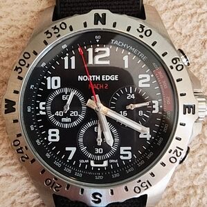 North Edge MACH 2 Pilot Men's Watch. NEW BATTERY!